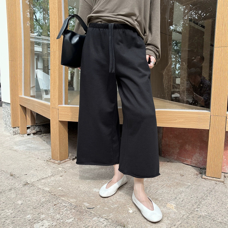 【No Returns or Exchanges】Autumn French-Style Relaxed Rolled-Edge Lazy Commute Versatile Fashionable Cropped Casual Pants Kb9165 【No Returns or Exchanges】Autumn French-Style Relaxed Rolled-Edge Lazy Commute Versatile Fashionable Cropped Casual Pants Kb9165