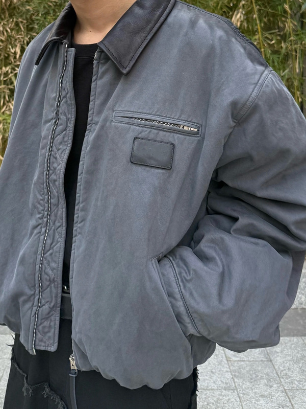 天花板品质25FW潮牌新款AC巴恩风皮领夹棉拉链夹克外套男女同款潮|undefined