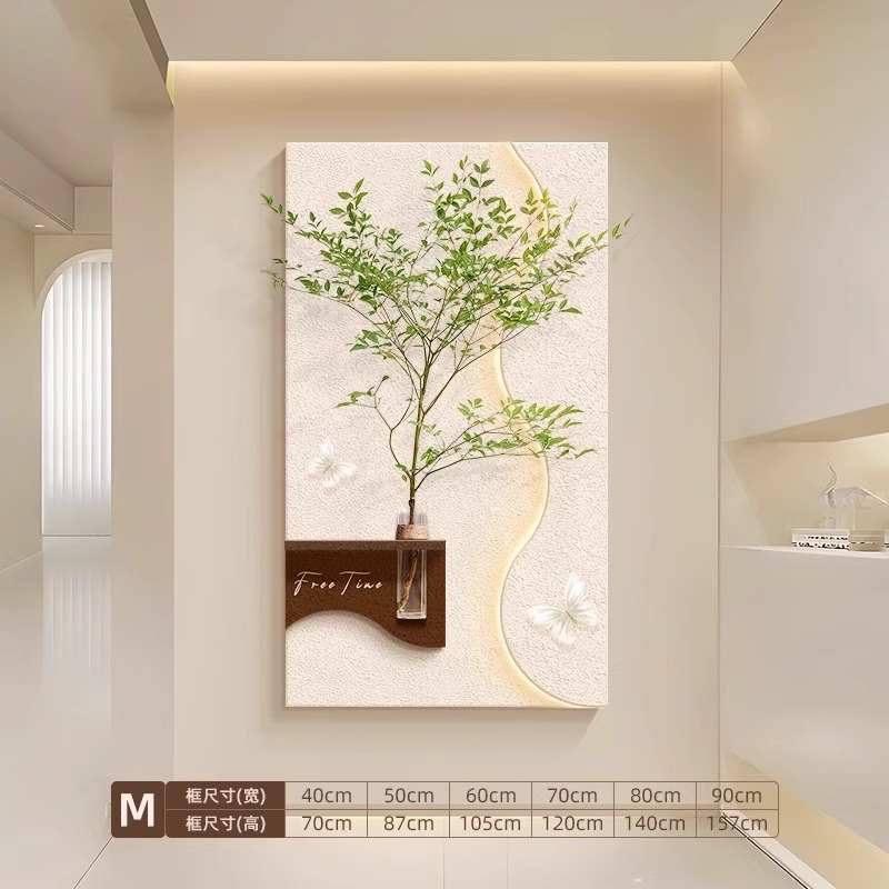 クリーム風客間背景壁装飾画水培緑植戸は玄関廊下の通路壁画を掛けている