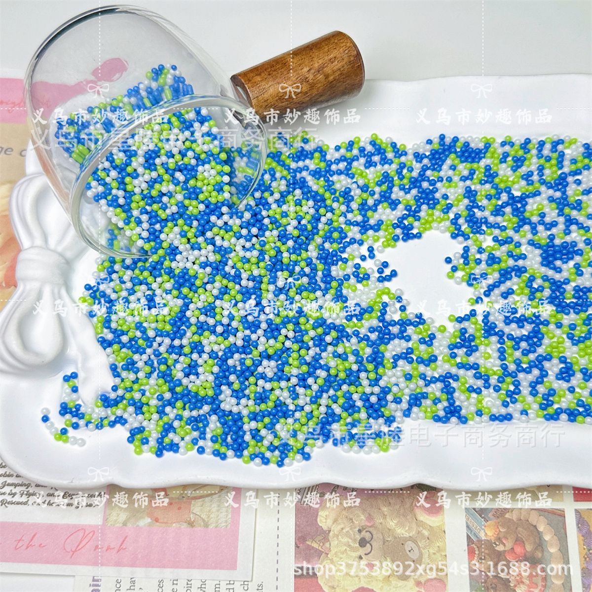 2mm color mezclado, color sólido no poroso, pintura de vidrio, cuentas de arroz, accesorios de joyería de bricolaje hechos a mano, pegamento de crema, relleno de limo