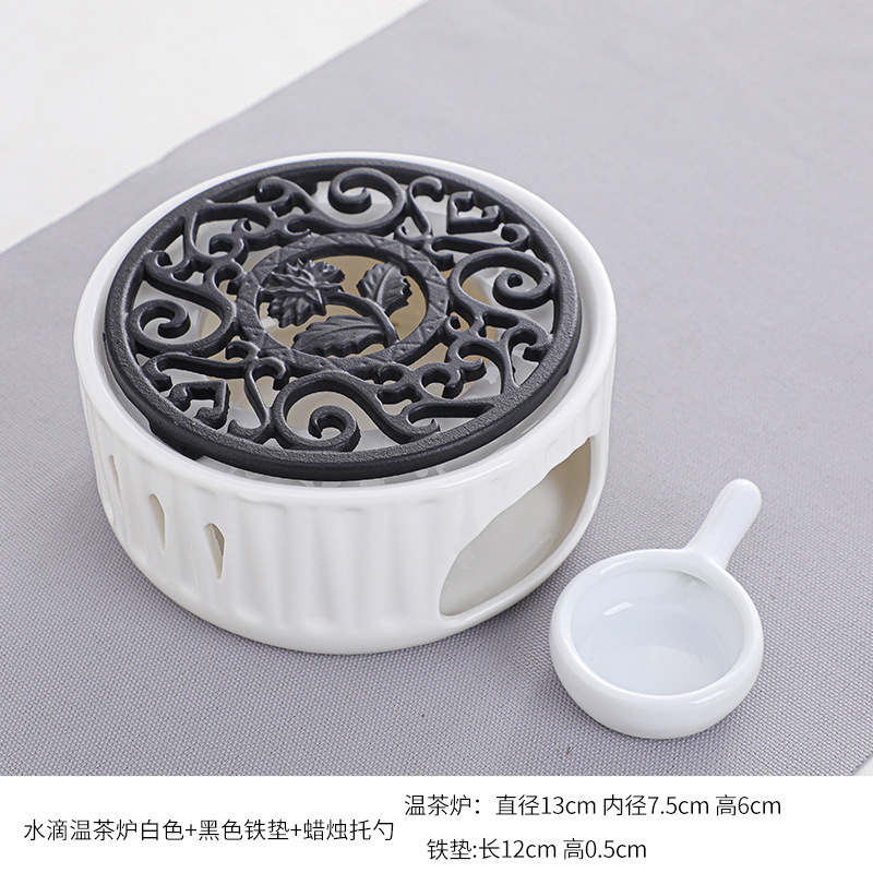 Té estufa vela restaurante Hotel hogar base de cerámica chino hueco aislamiento calefacción vidrio fruta flor tetera