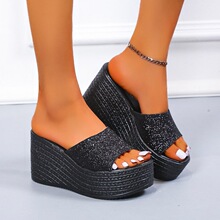 ���Q��a���߸���ЬŮ Wedge Slippers ���m�¸�һ�֎��羳��Ь