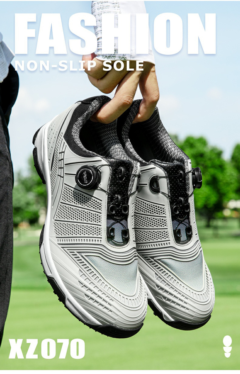 Giày golf nam PGM siêu da lộn đổi màu khóa xoay BOA — Màu xám đen, Màu trắng xanh lam, Xanh lam phối đỏ, Phối xanh lam đỏ chi tiết 9
