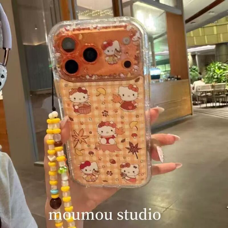 Plaid Maple Leaf Kitty Cat Phone Case for iPhone 17 Pro Max New Model 17 Pro/16/15 Soft Case