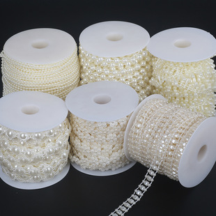 Half -circular pearl dual -line beaded double -row double -row beaded beaded bead chain ABS semi -circular bead chain DIY jewelry accessories