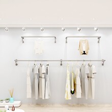 上墙不锈钢挂衣架壁挂式衣服架子墙上金属衣帽架挂墙式服装架