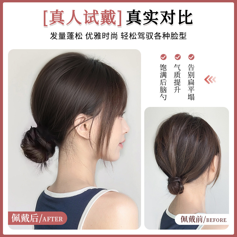 Cabello real bajo cabeza pelucón pelucón disco pelucón antiguo pelucón bolsas de brotes de flores todo el artefacto pelucón humano real