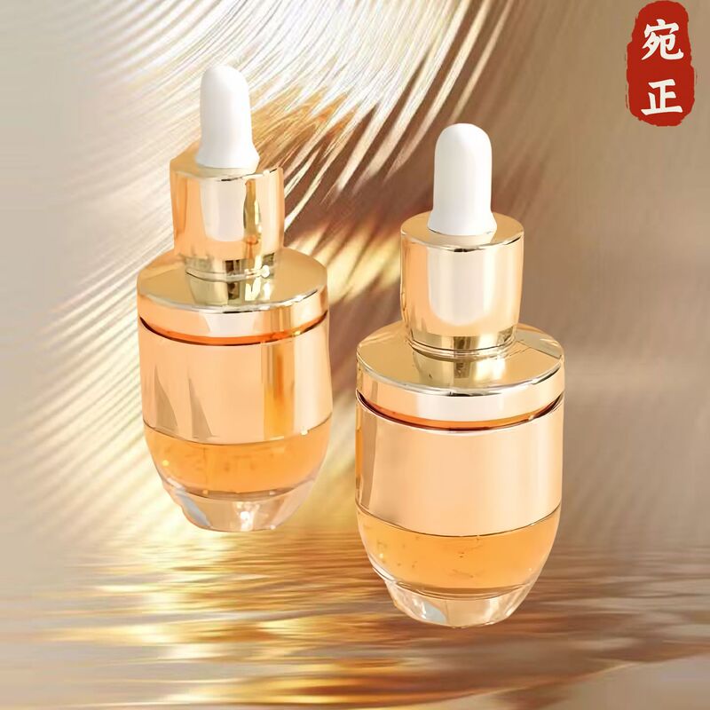 新款30ml电镀滴泵精华液分装瓶厚底乳液玻璃空瓶护肤品|undefined