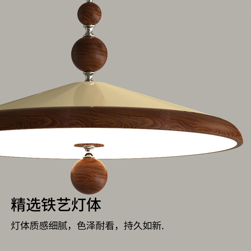 Personalidad creativa de estilo medieval armilla de restaurante candelabro color nuez candelabro de isla de espectro completo LED candelabro de hierro forjado