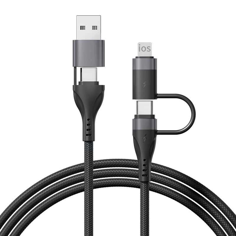Подходит для Apple PD27W Четыре в одном Huawei 66W Многофункциональный двойной Type-C сверхбыстрая зарядка и кабель