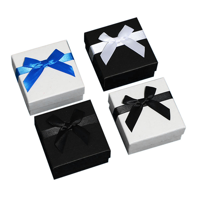 情人节礼盒天地盖方形纸盒 蝴蝶结丝带首饰盒 纸质手表礼品包装盒