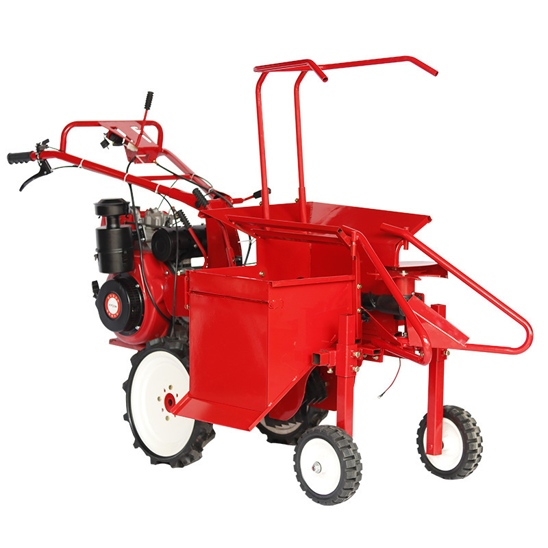 玉米收获机新款家用汽柴油单行手扶收棒子苞米农用小型玉米收获机