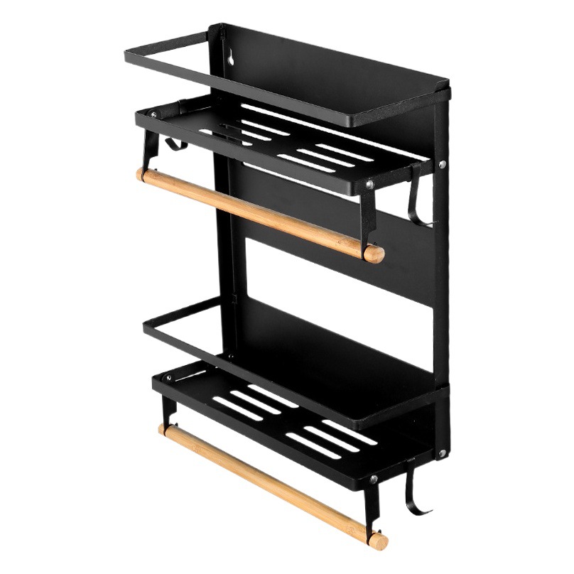 Refrigerador plegable rack de almacenamiento de refrigerador rack de almacenamiento lateral montado en la pared estante de almacenamiento lateral multifuncional