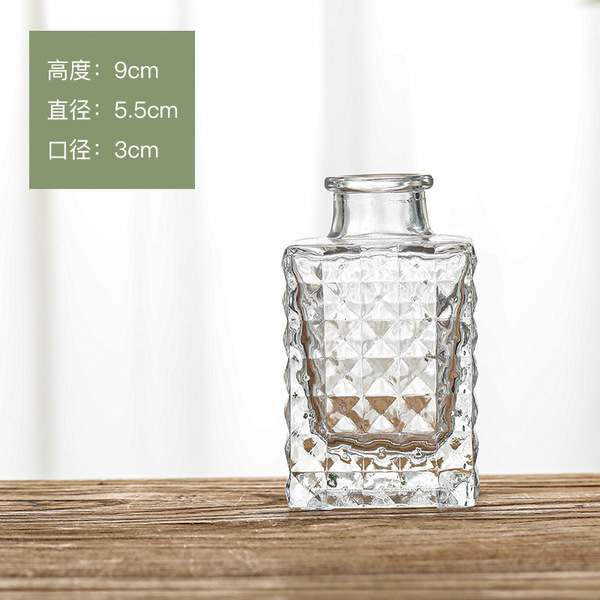 Retro light luxury relief transparent French mini glass vase living…