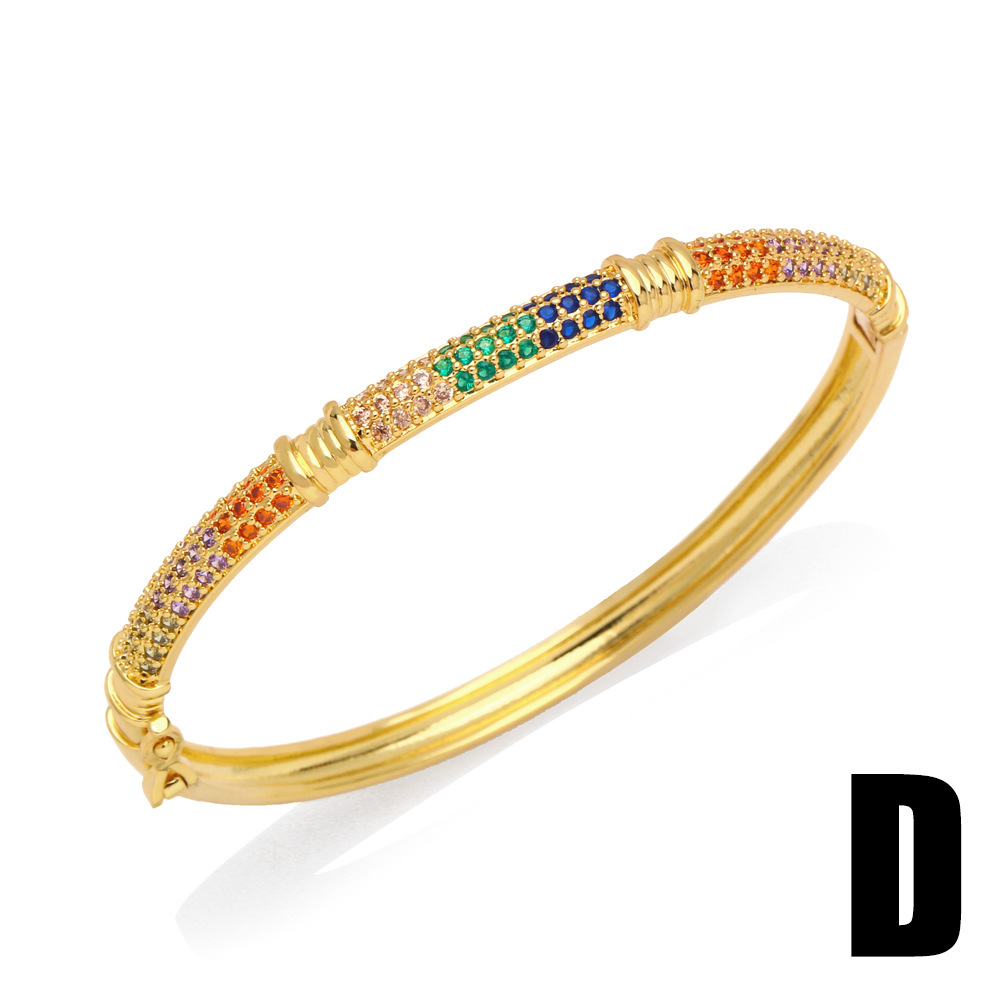 2022 New Arrival Fashion Full Diamond Micro Inlaid Zircon Open Copper Bracelet