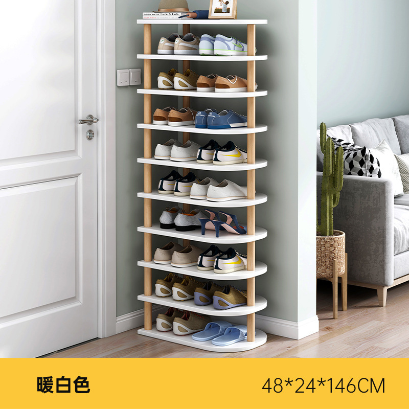 [슈퍼 와이드 - 신발 약 20켤레 - 10레이어 모델] 웜화이트 48*24*146CM