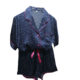 The spot is so beautiful! Starry Blue Elegant Heavy Silk Pajamas Women's Short-sleeved Shorts Suit Mulberry Silk Home Clothes