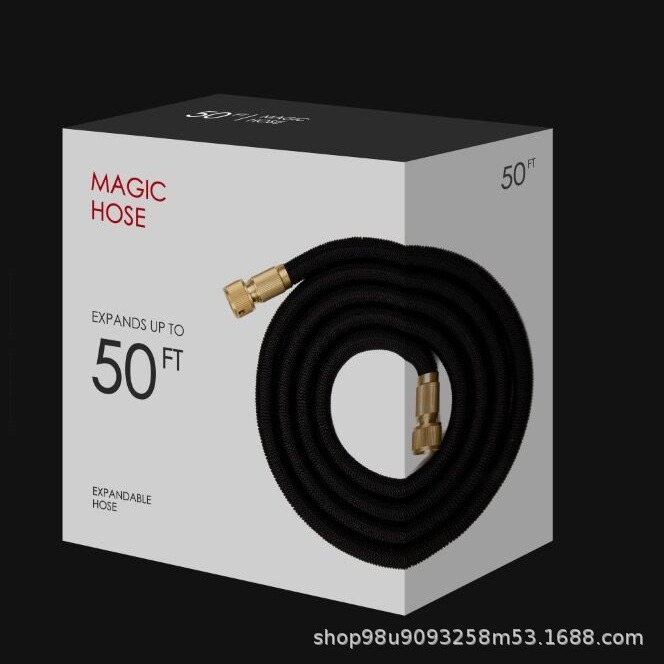 乳胶伸缩水管彩盒包装花园水管彩盒包装高压洗车喷头套装彩盒