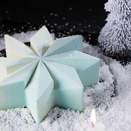 圣诞节雪花慕斯模具  冰雪奇缘八角星法式西点巧克力甜点硅胶模具