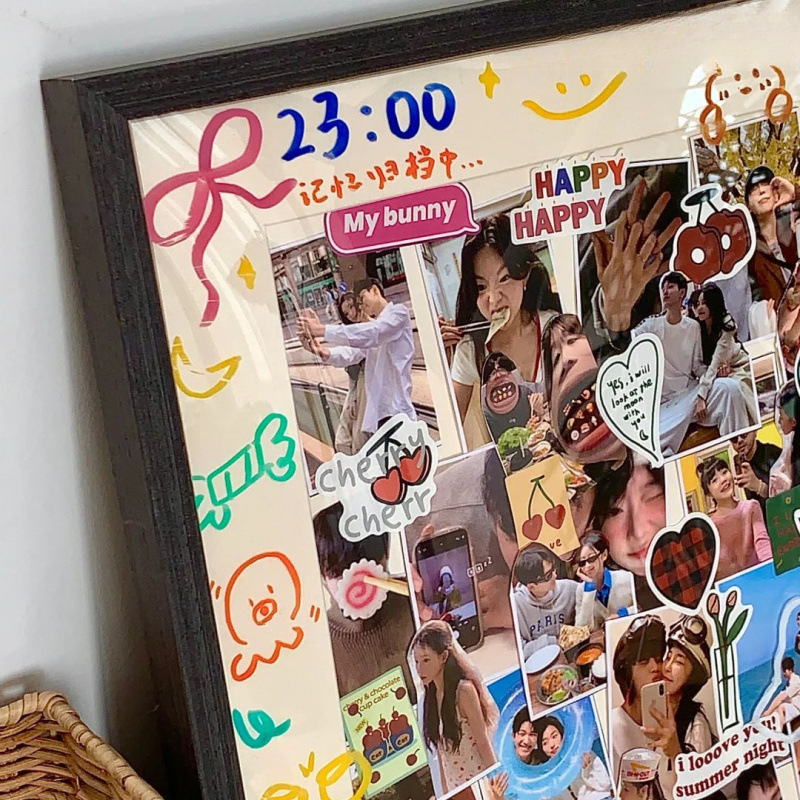 Chinese Valentine's Day Graffiti Photo Frame Handmade Photo Wall Couple Best Friend Photo Printing Sister Birthday Gift