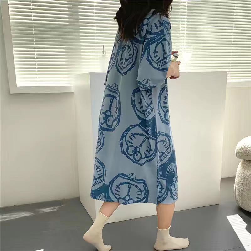 Camisón mujer verano manga corta 2024 estilo ins japonés lindo perro de laurel de jade talla grande se puede usar ropa de hogar para mujeres embarazadas