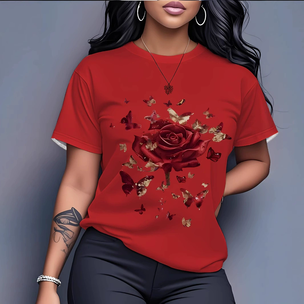 Новинка 2025 года: высококачественная дышащая футболка с коротким рукавом и круглым вырезом в стиле кэжуал для трансграничной торговли Amazon в Европе и Америке