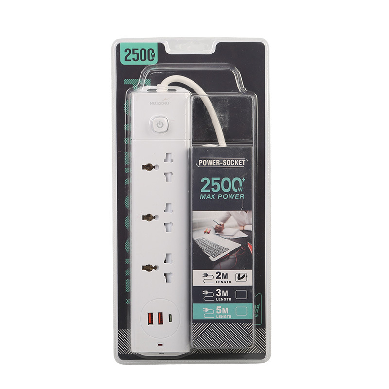 高频双炮吸卡2USB+1PD英标欧标美标中性袋装黑白色迪拜沙地阿拉伯