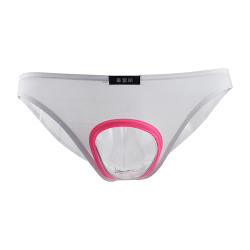 European and American foreign trade underwear wholesale men's sexy ice silk briefs hollow temptation silky sexy underwear B142