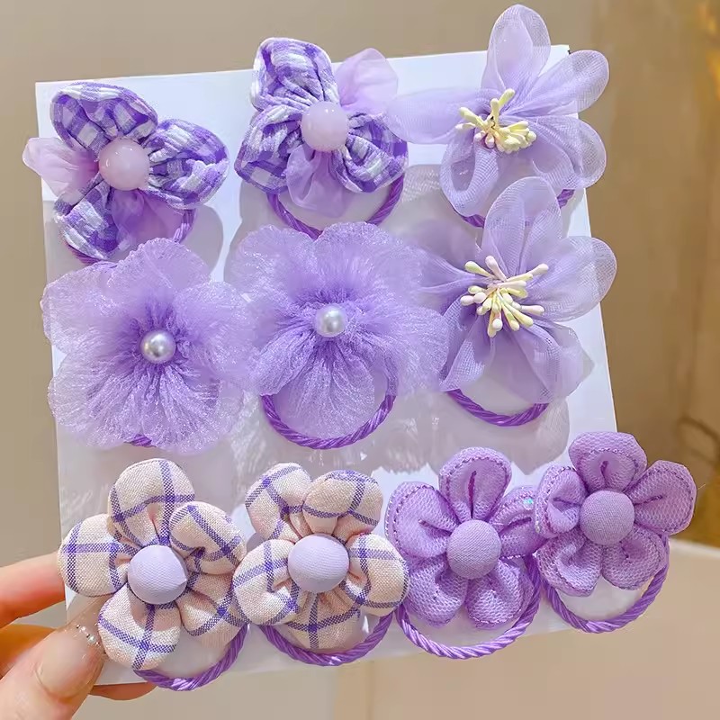 Alta apariencia de niña no duele la flor del pelo pequeña banda de goma del lazo del pelo de los niños cuerda del pelo bebé lindo tocado flor tocado accesorios para el cabello