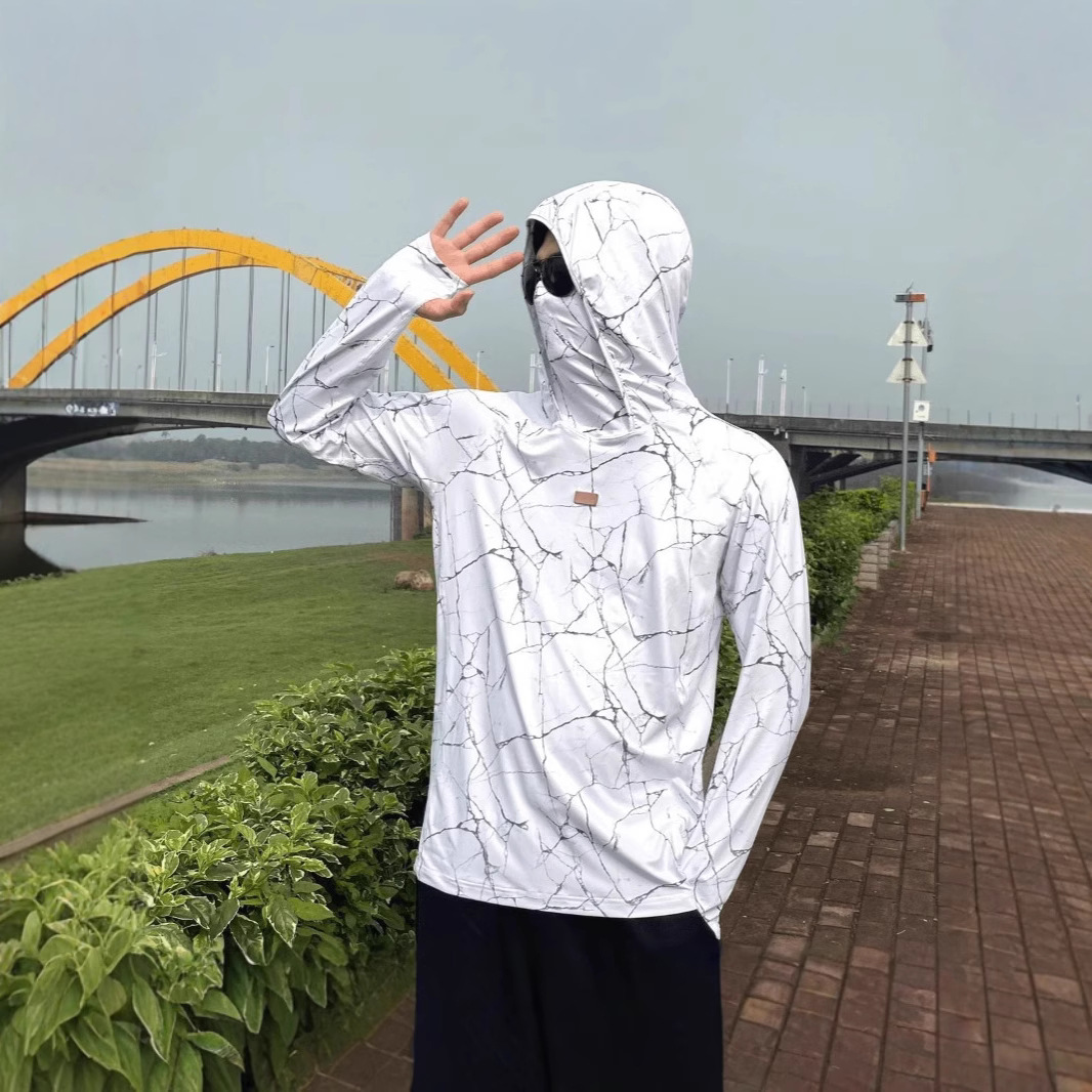 New Men's Sun Protection Clothing, Fishing Clothing, Cycling Clothing, Sports Outdoor Quick-Drying Breathable, Light and Soft Hooded Lure Clothing