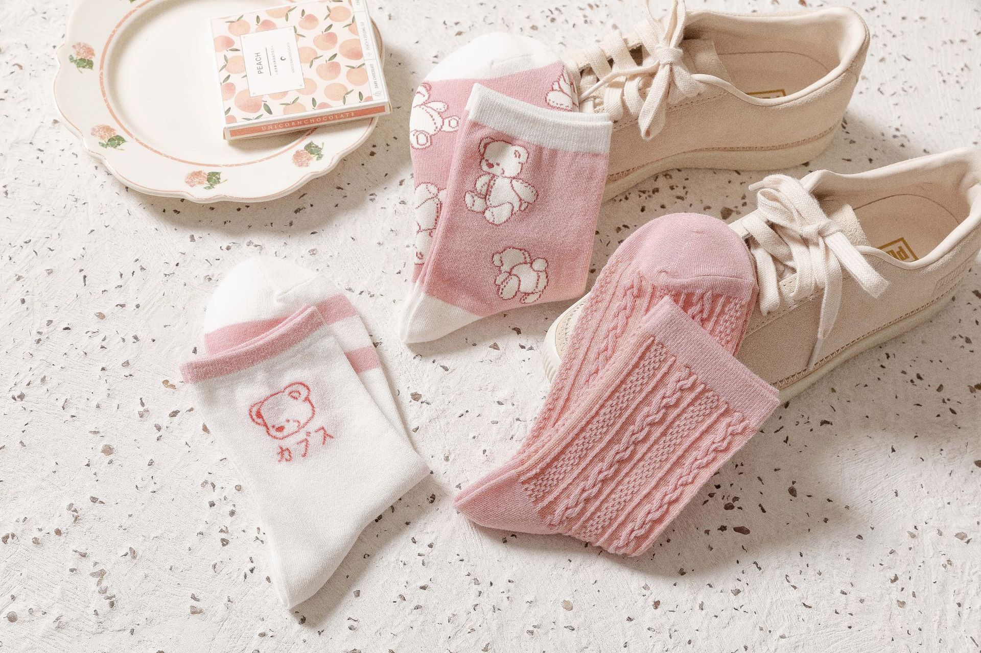 Nouvelle Série Rose Ours Mignon Ours Chaussettes À Tube Court En Gros Nihaojewelry display picture 2