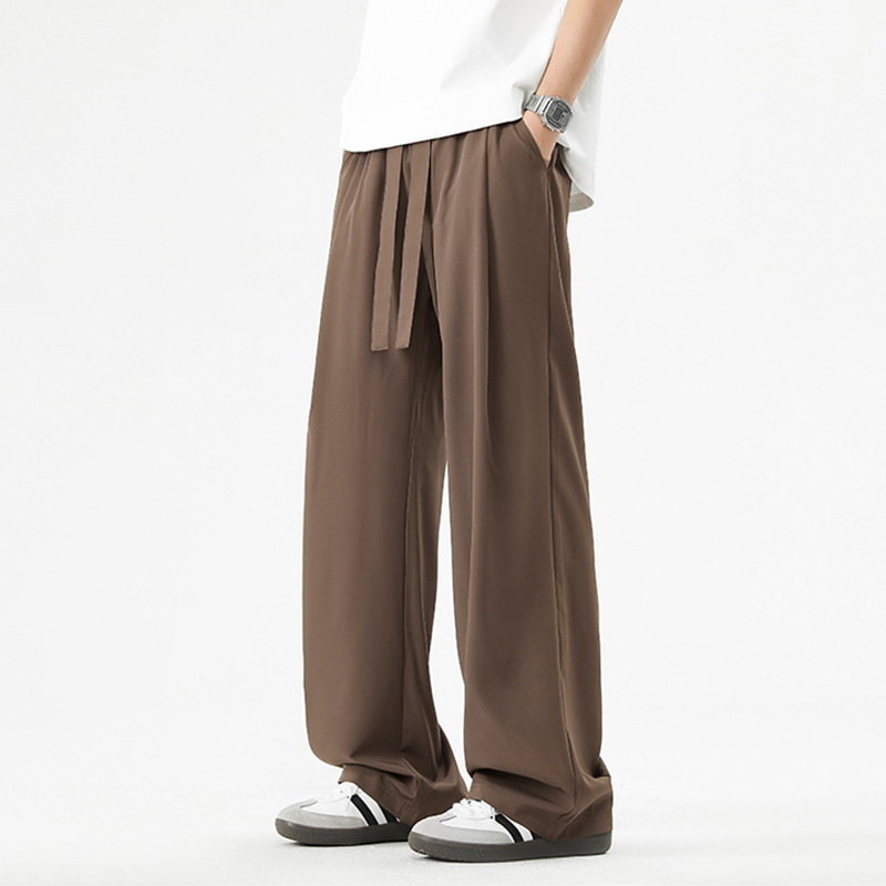 Drapey Trousers for Men 2025 New Spring and Summer Loose Straight Casual Trousers for Boys High Waist Wide Leg Trousers