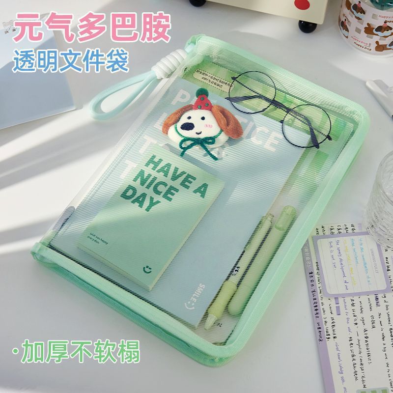 Bolsas personalizadas de gran capacidad estudiantes A4 bolsas de archivo de gran capacidad bolsa de cremallera transparente papel de prueba de clasificación de almacenamiento