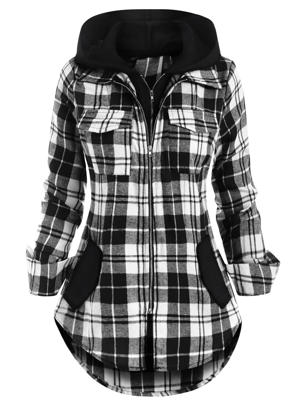 Plaid Pocket Sweatshirt Image 3