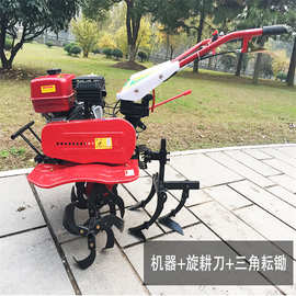 便捷式汽油微耕机  果园大棚犁地机 大葱开沟收拢机图片