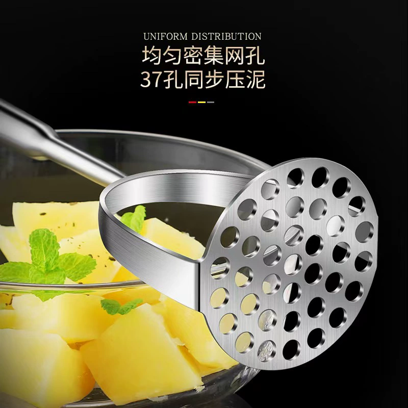 304 stainless steel potato masher, gourd handle masher, vertical garlic press, baby food crushing tool