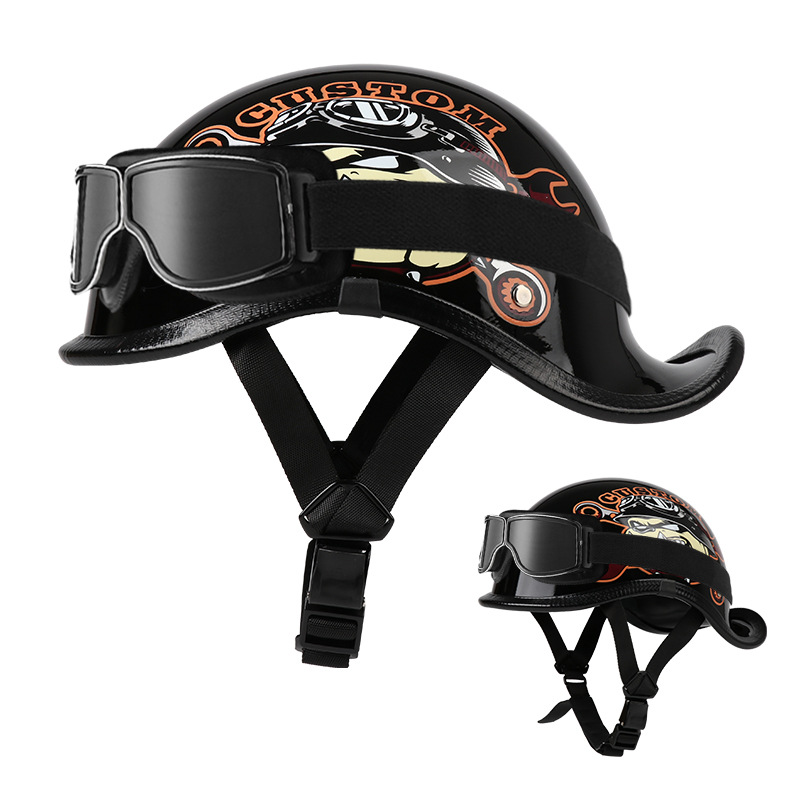 밝은 검은 깡패 꼬리 + 사각형 복고풍 거울