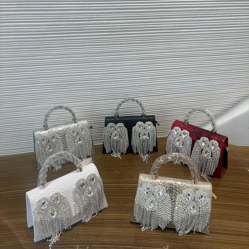 New Rhinestone Evening Bag 2025 Guangzhou Tassel Personalized Handbag Fashion Chain Shoulder Bag Designer Wallet