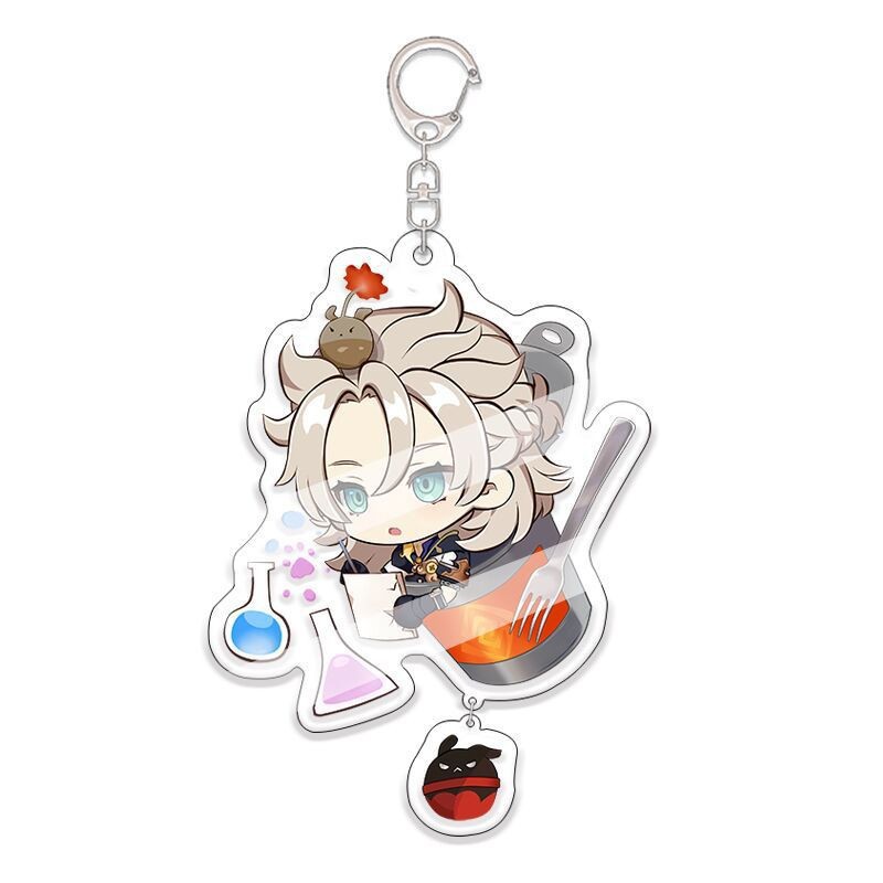 Original Dios juego de dibujos animados llavero acrílico Rayo general Zhong Li Gan Yu Ke Li colgante privado