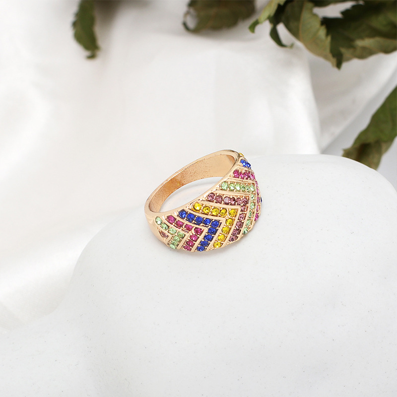 7g Weight Women'S Gender Gold, Silver Color Wholesale Jewelry Color Rhinestone Ring Nihaojewelry 2