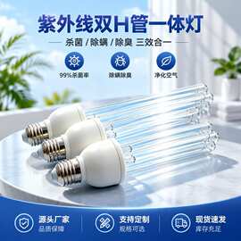 紫外线双H管一体灯家用消毒台灯杀菌灯泡除螨除臭净化空气资质