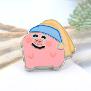 Girl with Pearl Earrings Enamel Badge Cartoon Pig Metal Brooch Cross-Border Hot-Selling Backpack Accessory Wholesale