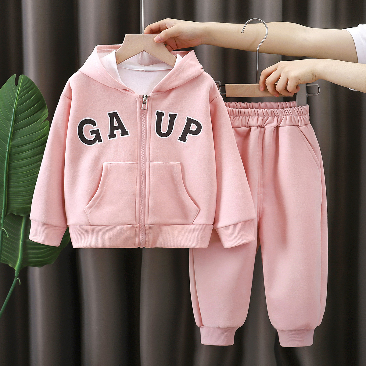 Trajes de vestir para niños otoño nuevos cardigans para niños 2025 con cremallera trajes deportivos encapuchados para niños image 3