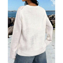 Women's Knitwear 女星条旗印花落肩针织衫休闲