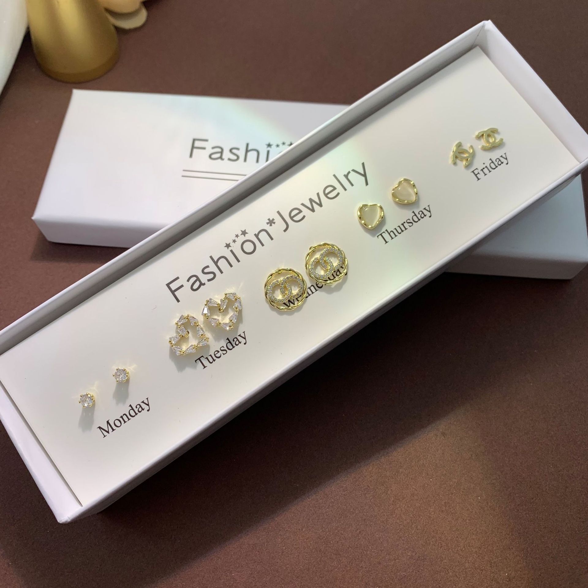 95g Weight Copper Ear Needle Material Zircon Inlay Material Ear Studs Classification 1 Set Quantity Daily Occasion Copper Material Star, Bow Knot Pattern All Seasons Season Women'S Gender Inlay Design Cute Style 1 Set Cute Star Bow Knot Inlay Copper Zircon Ear Studs 12