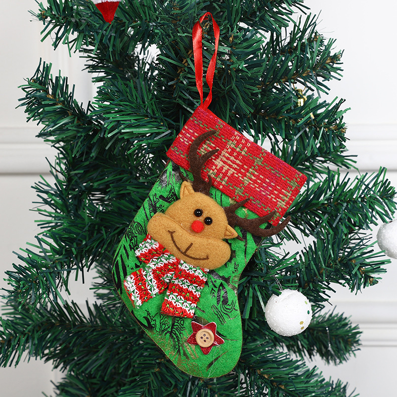 Navidad decoración calcetines de dibujos animados Santa calcetines colgantes joyas del árbol de Navidad calcetines al por mayor