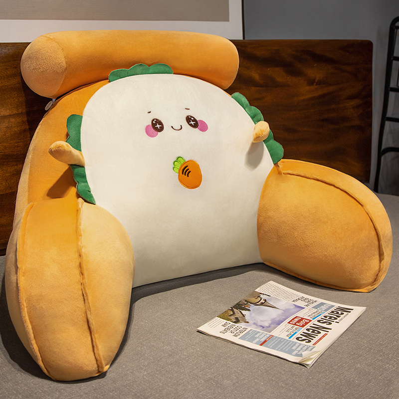 Bolsillo de cabecera de cama grande respaldo almohada de cama para niños almohada de lectura almohada de cintura sofá almohada de dormitorio almohada estudiante