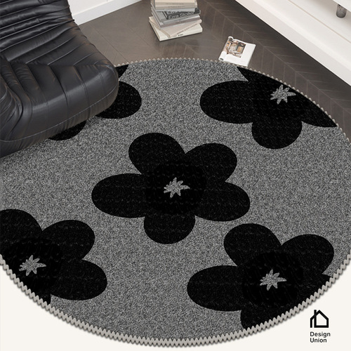 Loop pile round carpet living room sofa cream French floor mat light luxury high-end study bedroom mat bedside blanket