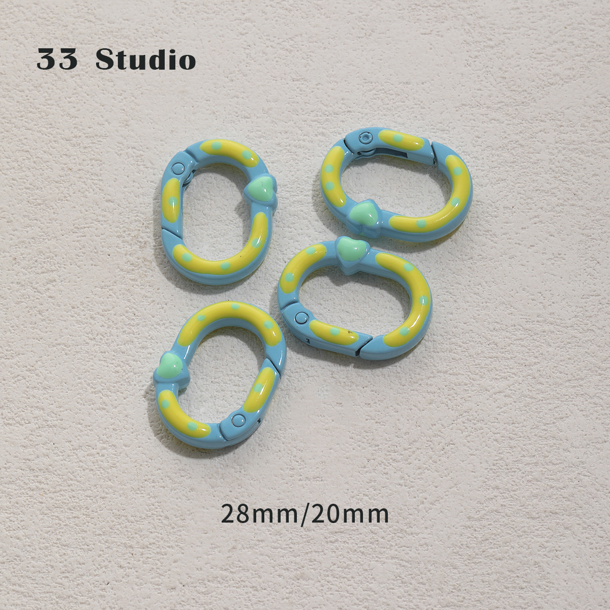 #29 Hand -painted blue and yellow ring (1)