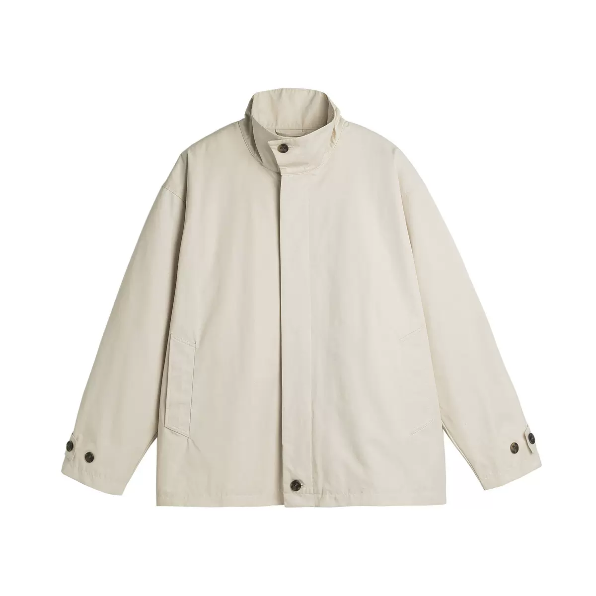 古也男装 日系潮牌2024秋季新款廓形感立领风衣外套男宽松夹克衫